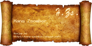 Hans Zsombor névjegykártya
